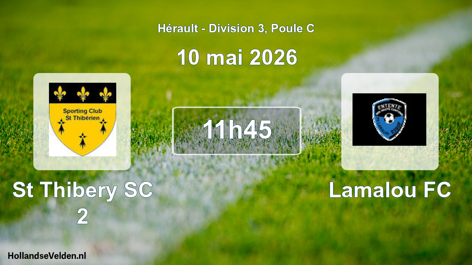 Match programmé: St Thibery SC 2 - Lamalou FC (10 mai 2026)
