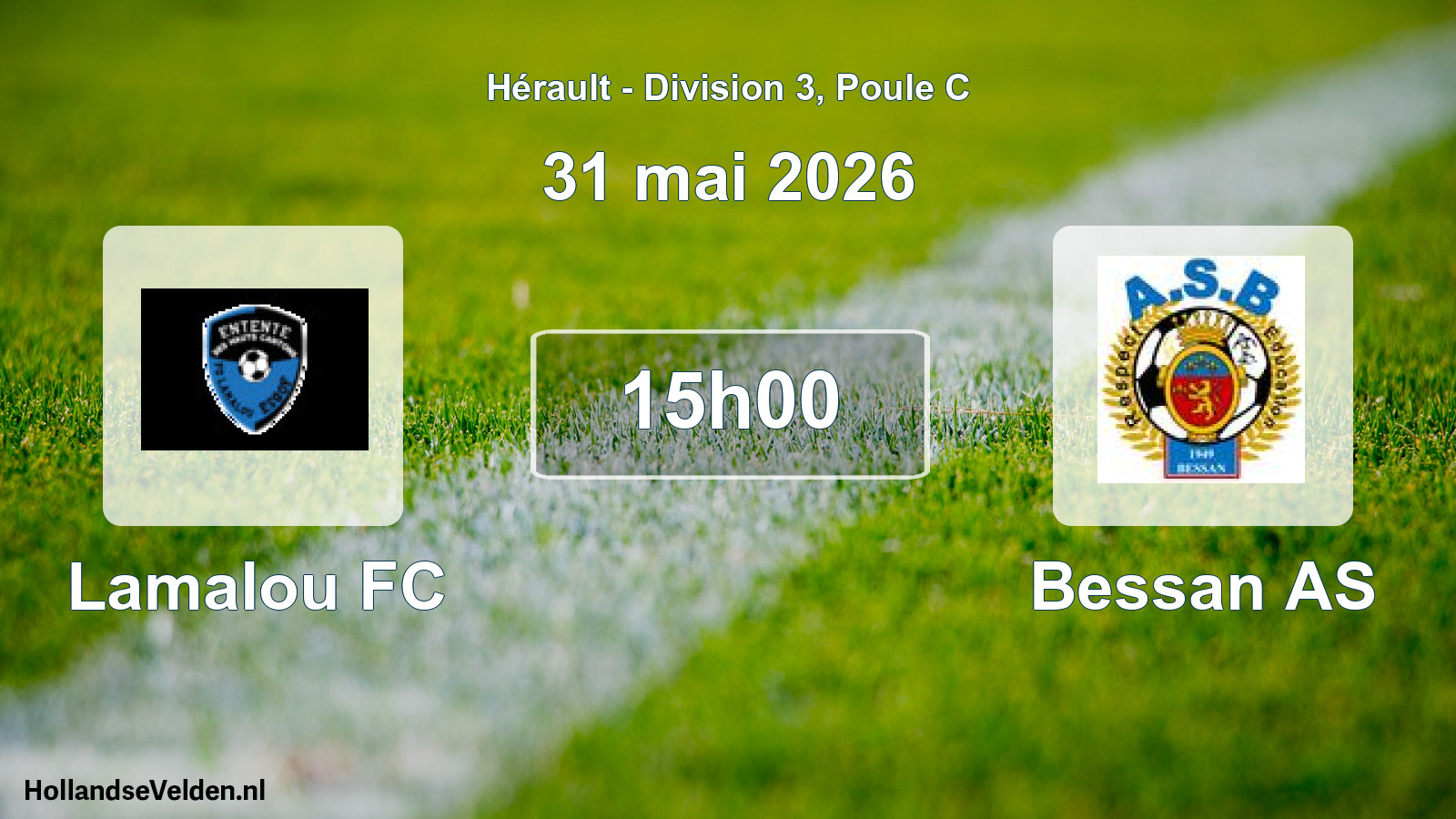 Match programmé: Lamalou FC - Bessan AS (31 mai 2026)