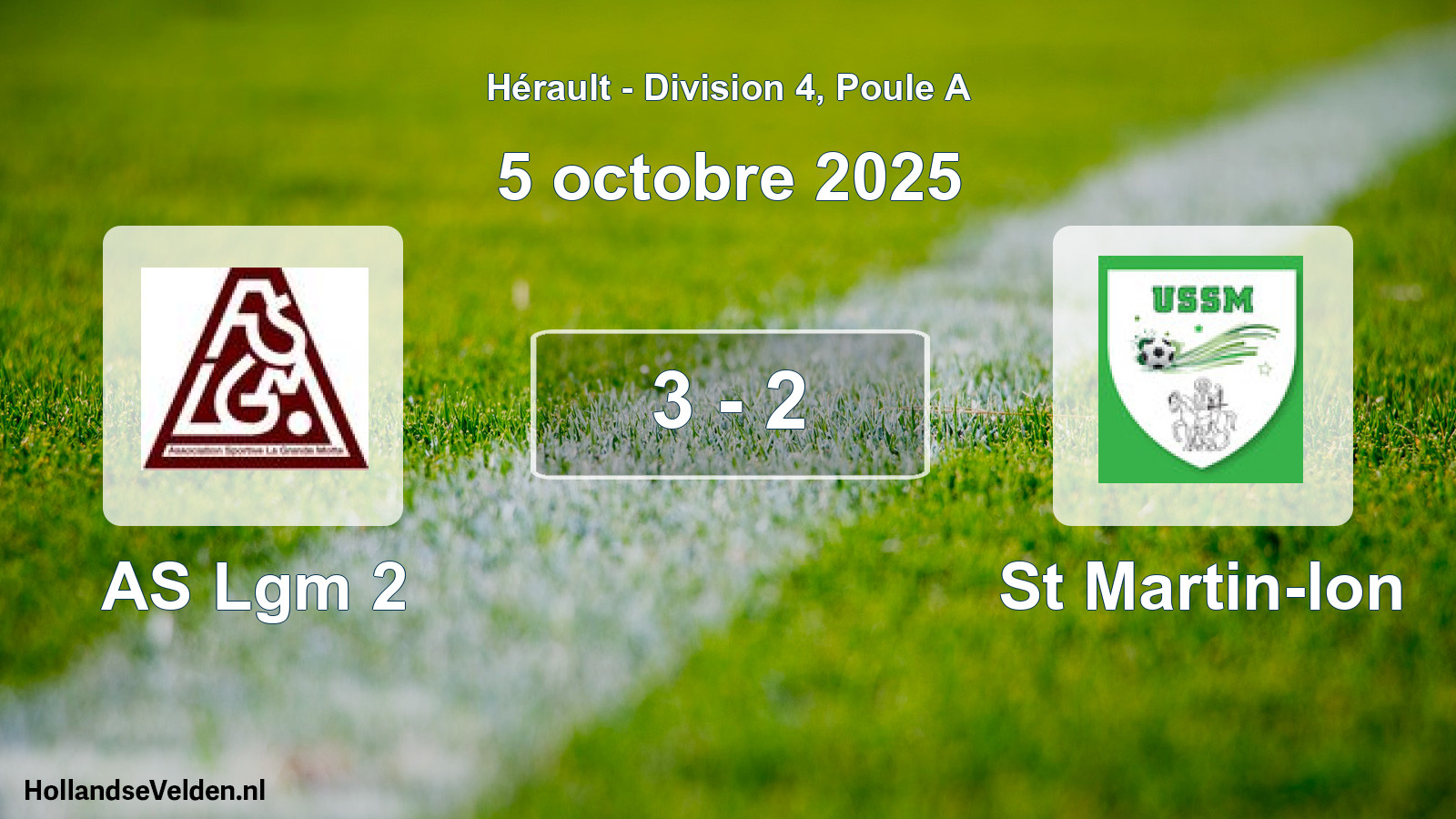 Gespeelde wedstrijd: AS Lgm 2 - St Martin-lon 3 - 2 (5 oktober 2025)