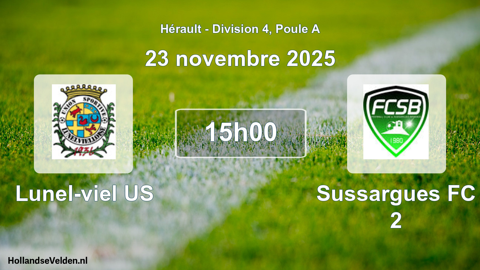 Match programmé: Lunel-viel US - Sussargues FC 2 (23 novembre 2025)