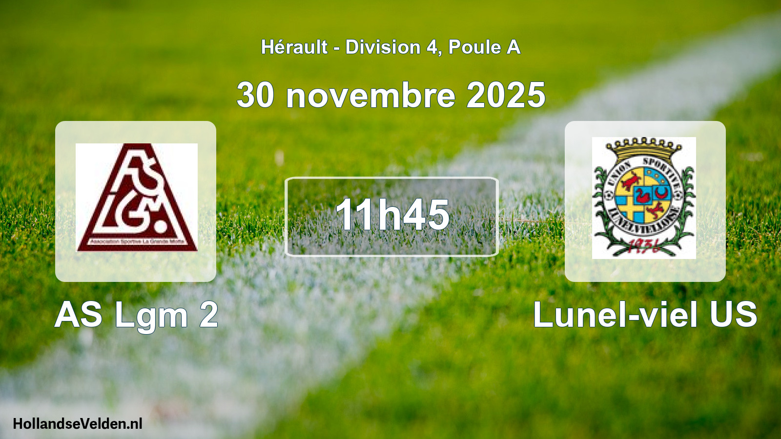 Match programmé: AS Lgm 2 - Lunel-viel US (30 novembre 2025)