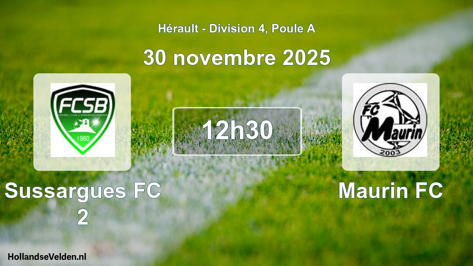 Scheduled Match: Sussargues FC 2 - Maurin FC (30 November 2025)