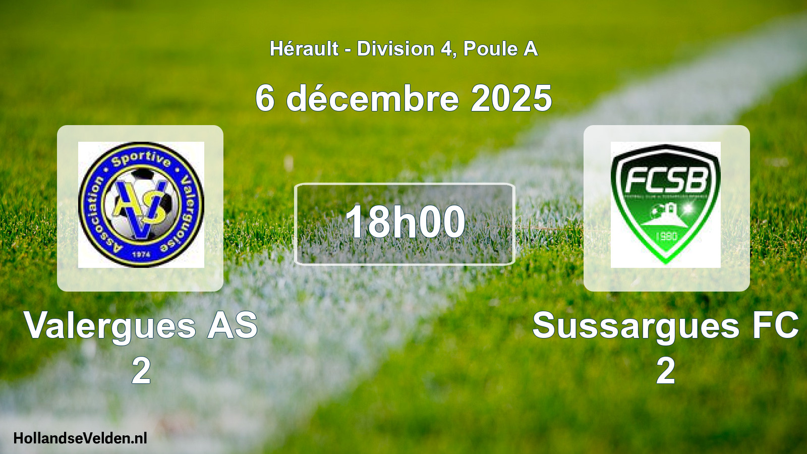 Geplande wedstrijd: Valergues AS 2 - Sussargues FC 2 (6 december 2025)