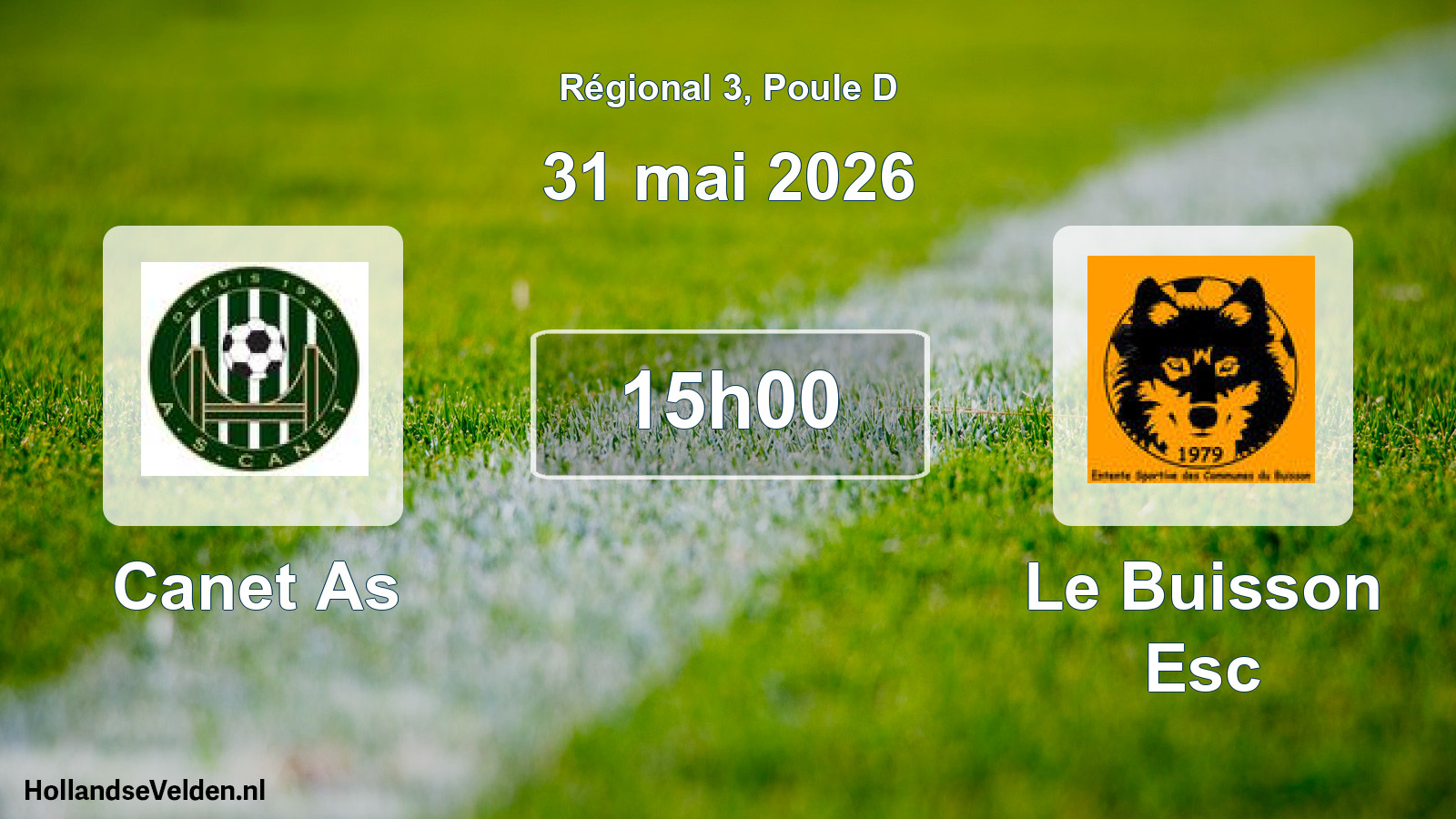 Geplande wedstrijd: Canet As - Le Buisson Esc (31 mei 2026)