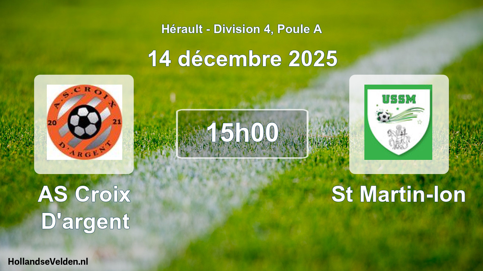 Geplande wedstrijd: AS Croix D'argent - St Martin-lon (14 december 2025)