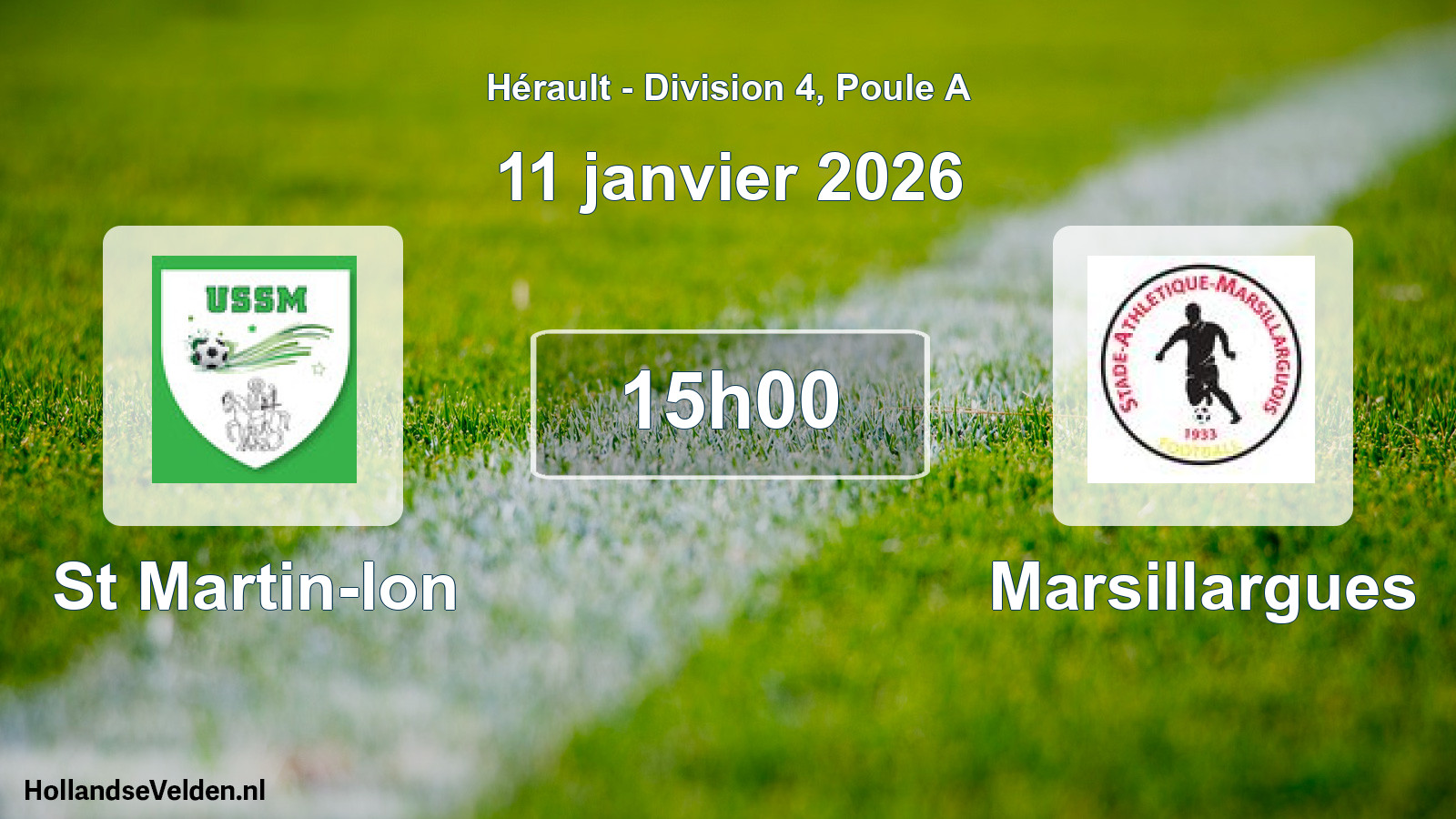 Match programmé: St Martin-lon - Marsillargues (11 janvier 2026)