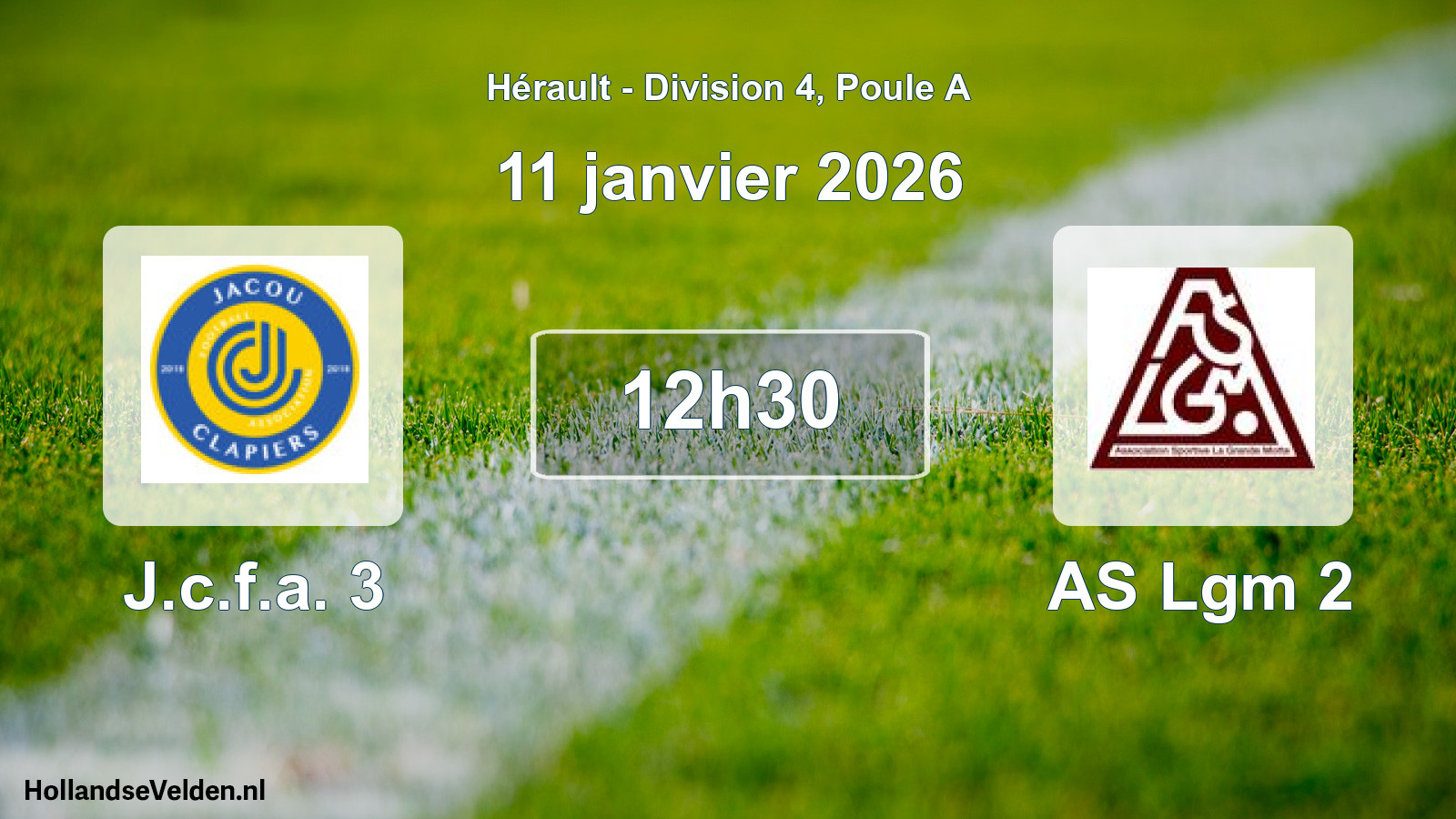 Match programmé: J.c.f.a. 3 - AS Lgm 2 (11 janvier 2026)