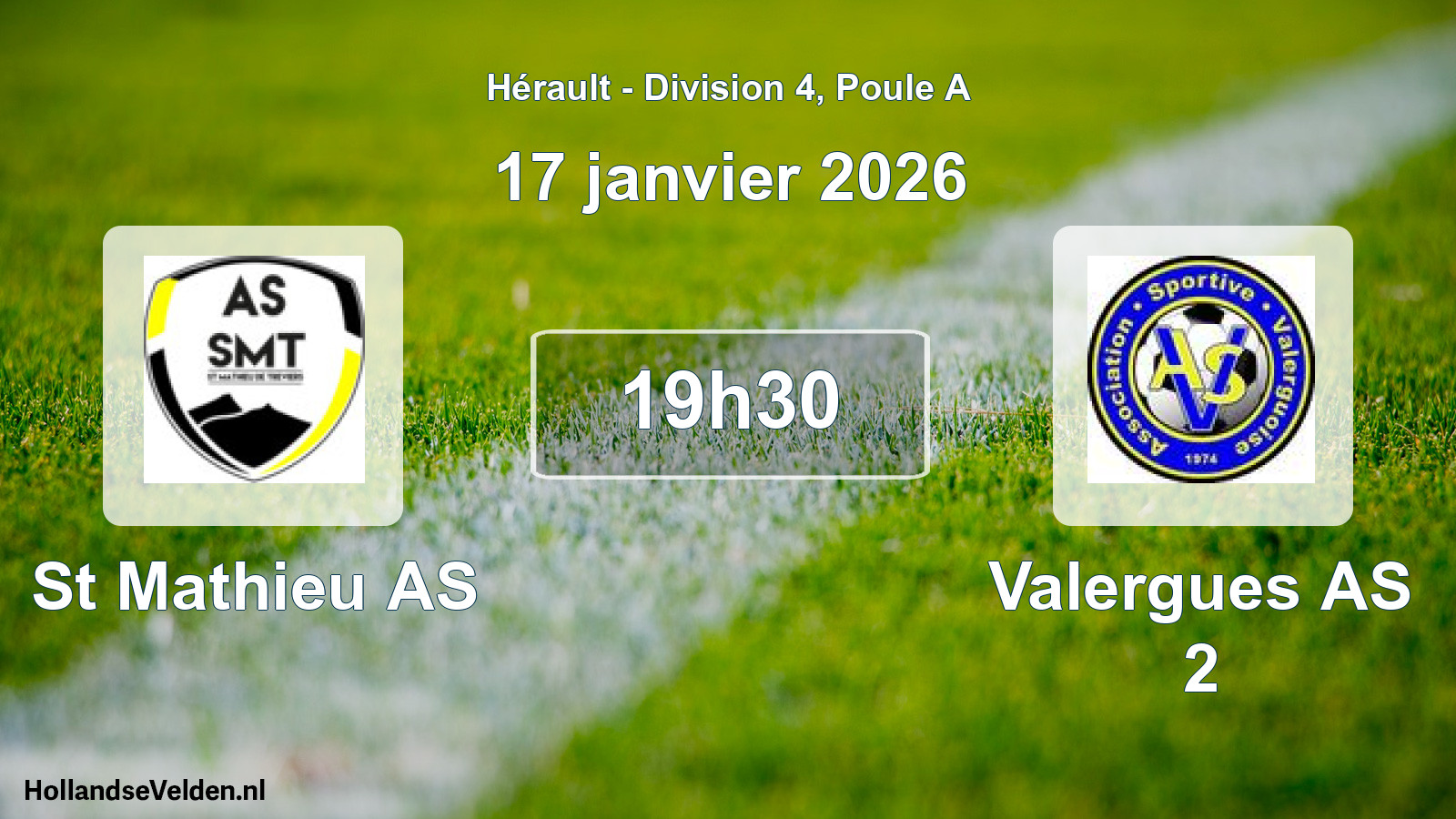 Match programmé: St Mathieu AS - Valergues AS 2 (17 janvier 2026)