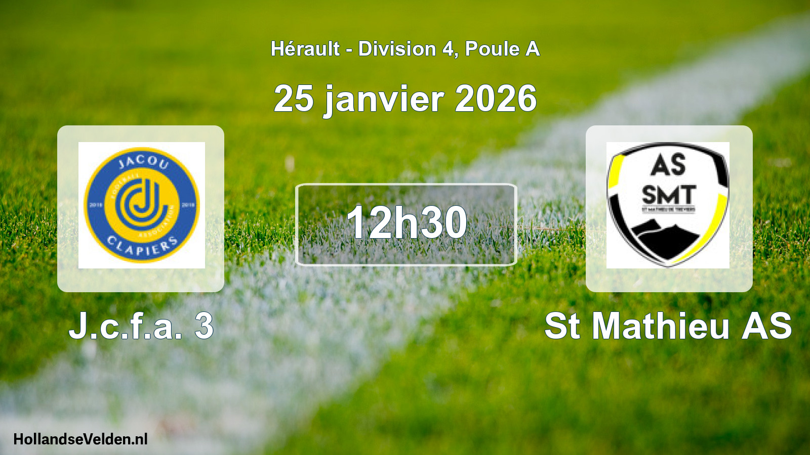 Match programmé: J.c.f.a. 3 - St Mathieu AS (25 janvier 2026)
