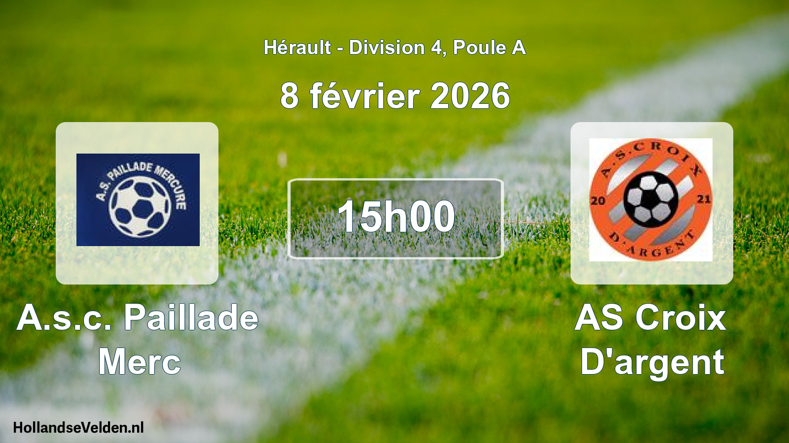 Match programmé: A.s.c. Paillade Merc - AS Croix D'argent (8 février 2026)