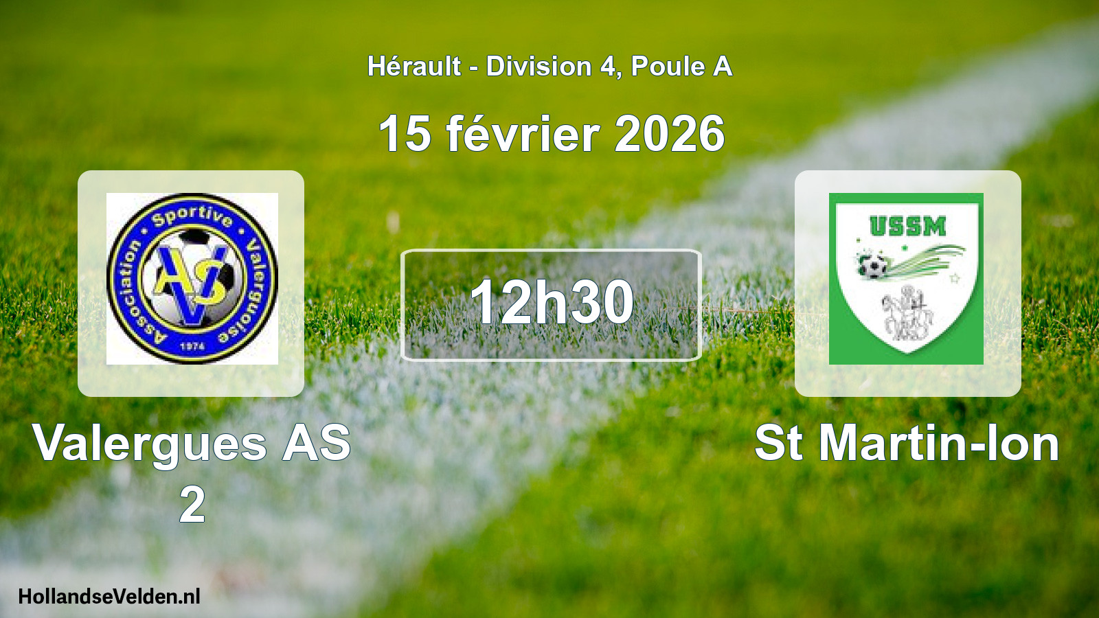 Match programmé: Valergues AS 2 - St Martin-lon (15 février 2026)