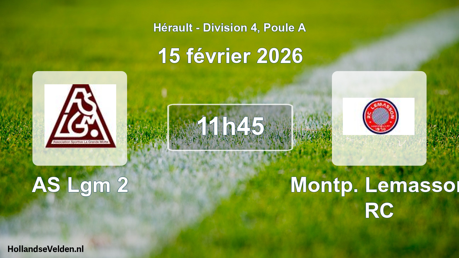 Match programmé: AS Lgm 2 - Montp. Lemasson RC (15 février 2026)