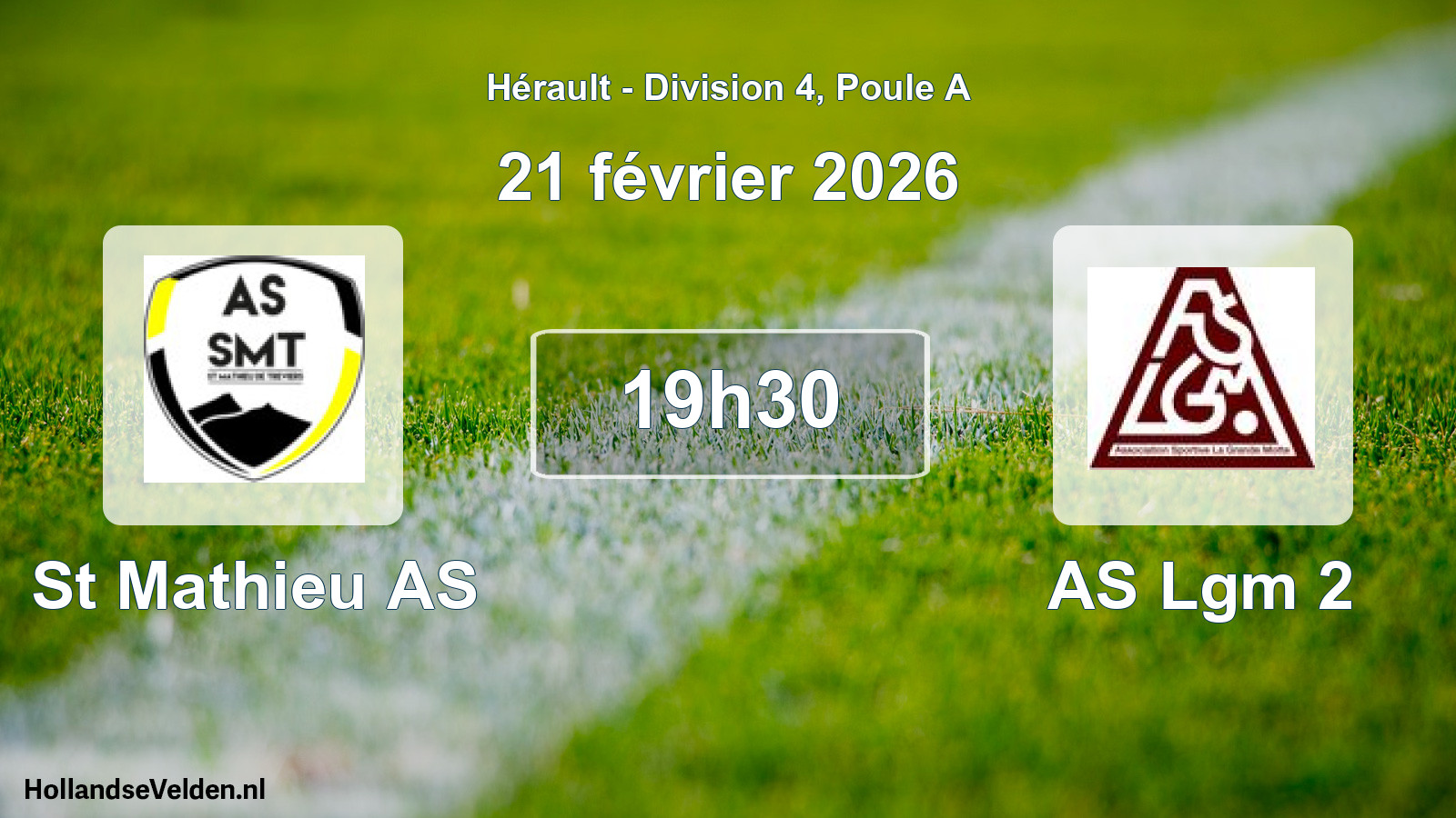 Match programmé: St Mathieu AS - AS Lgm 2 (21 février 2026)