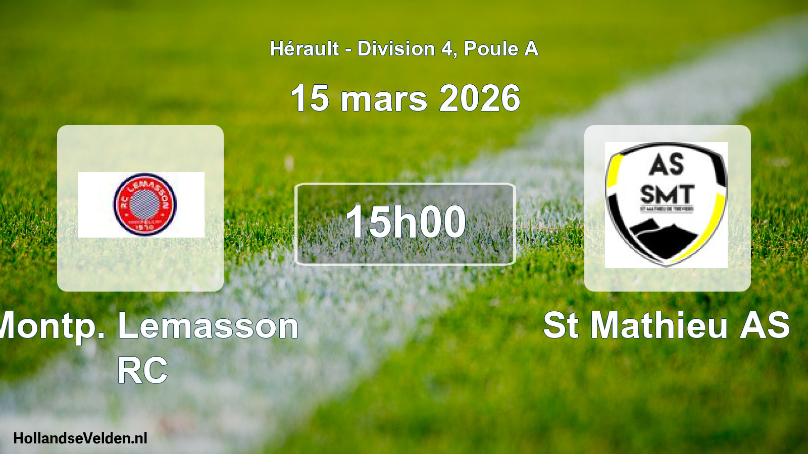 Match programmé: Montp. Lemasson RC - St Mathieu AS (15 mars 2026)