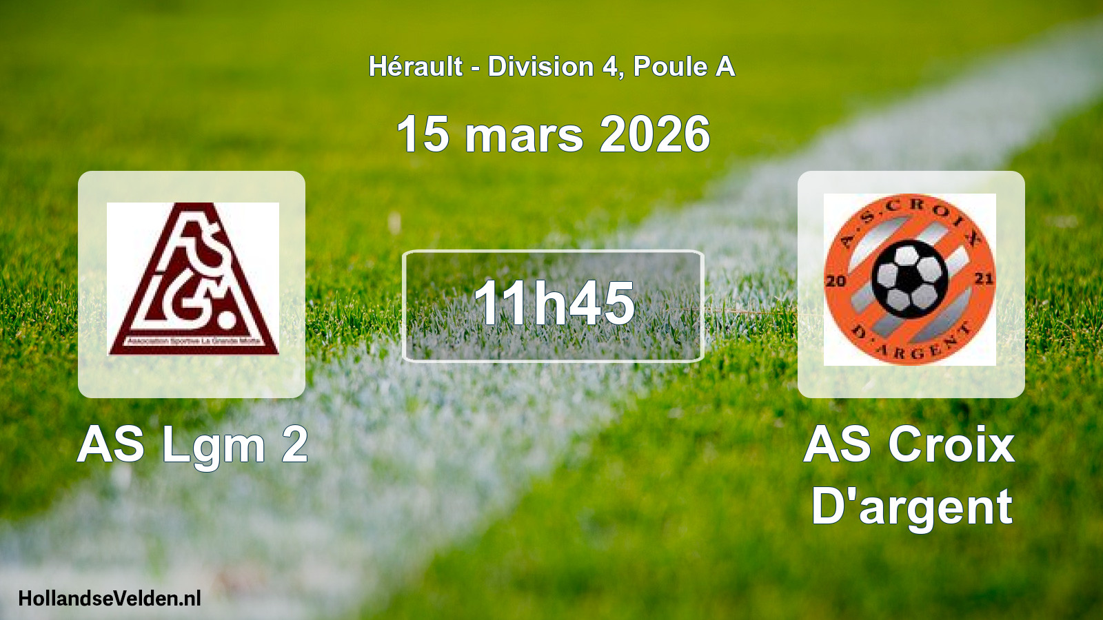 Scheduled Match: AS Lgm 2 - AS Croix D'argent (15 March 2026)