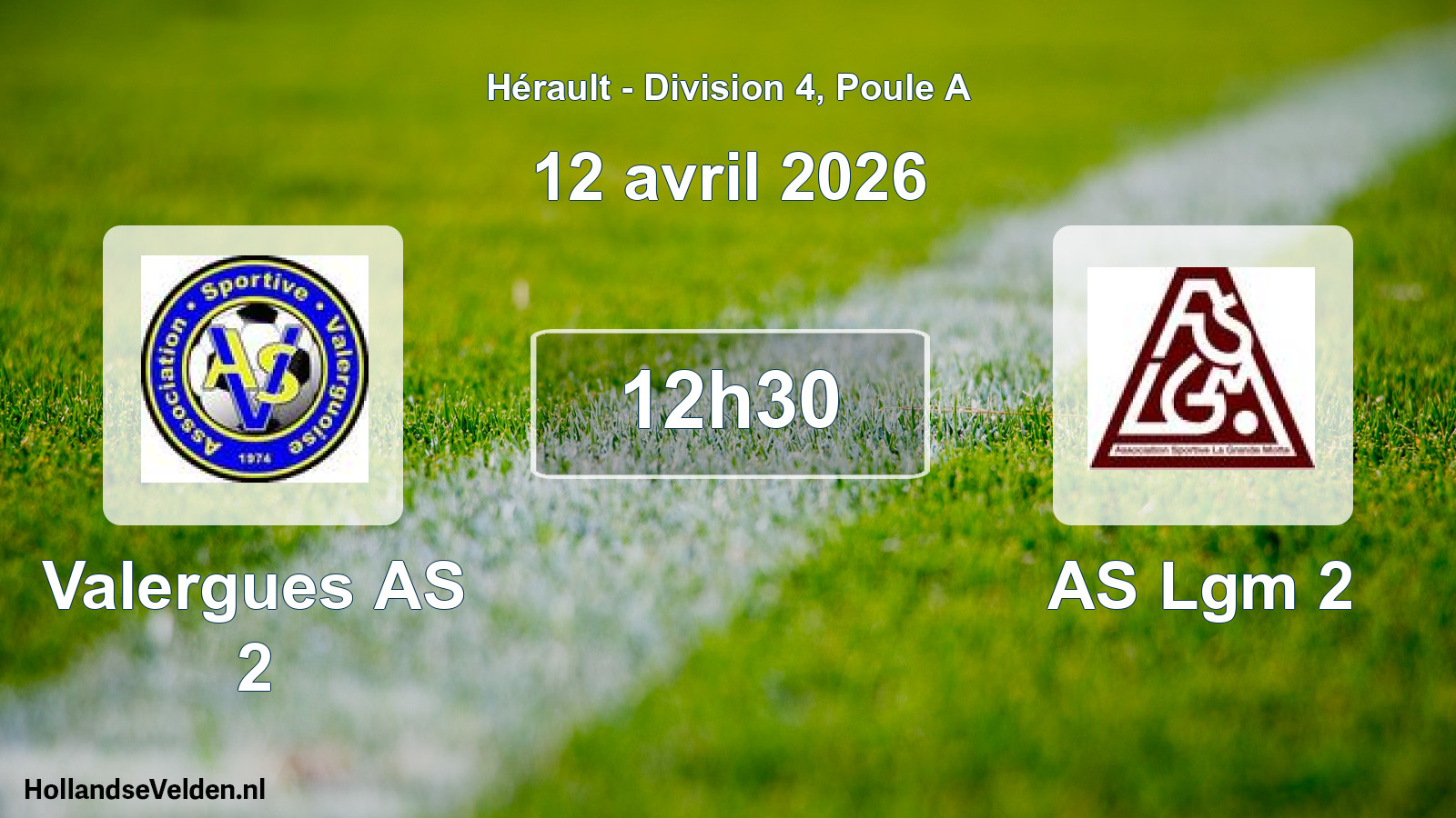 Match programmé: Valergues AS 2 - AS Lgm 2 (12 avril 2026)