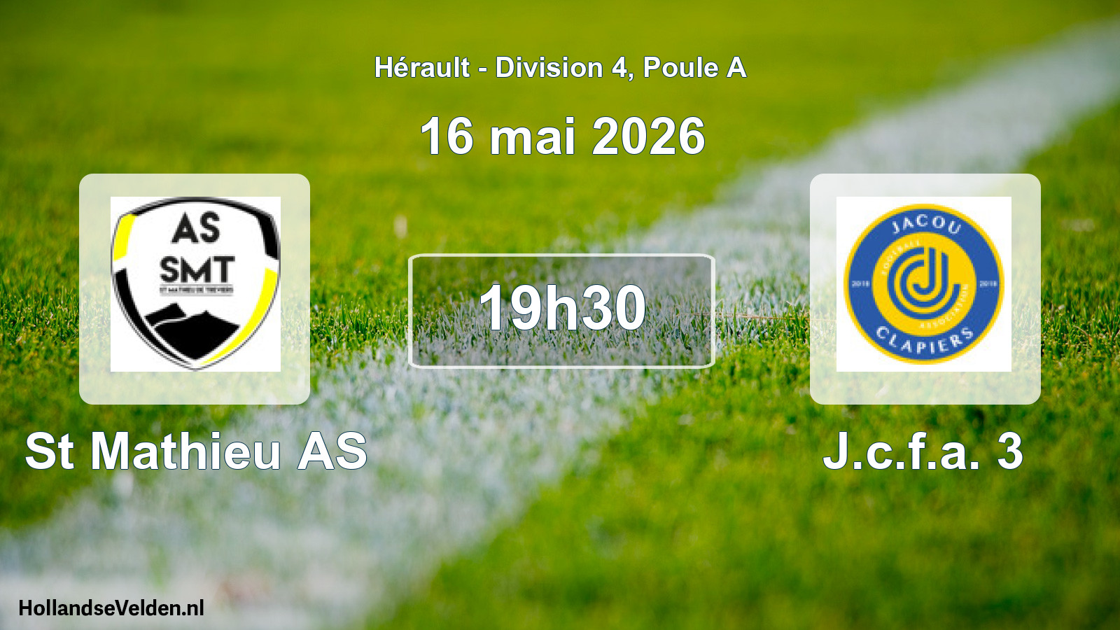 Match programmé: St Mathieu AS - J.c.f.a. 3 (16 mai 2026)