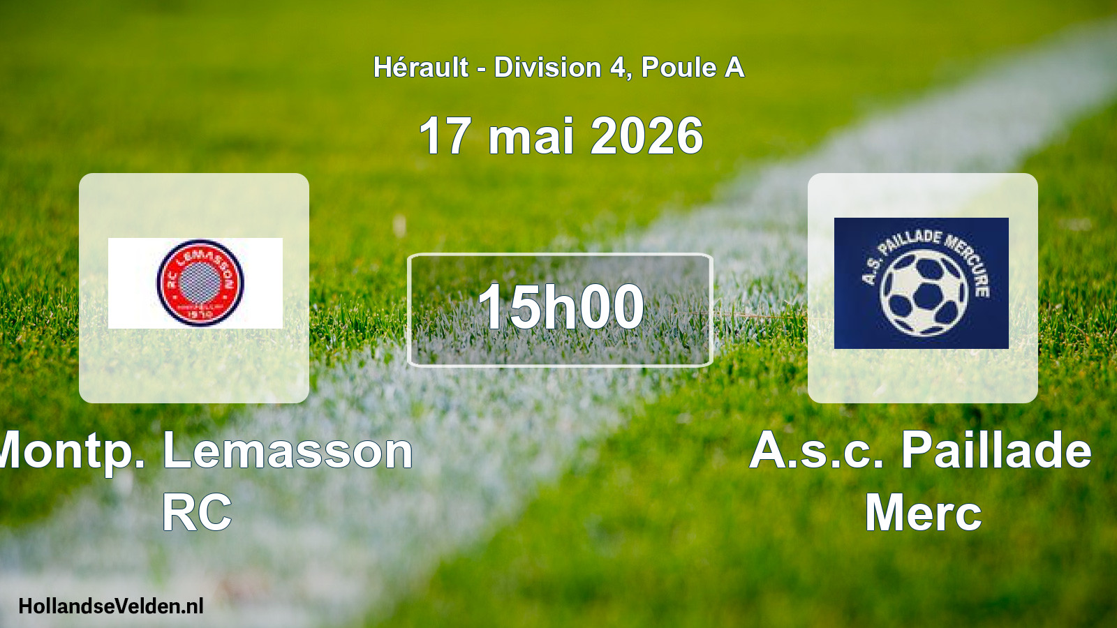 Match programmé: Montp. Lemasson RC - A.s.c. Paillade Merc (17 mai 2026)