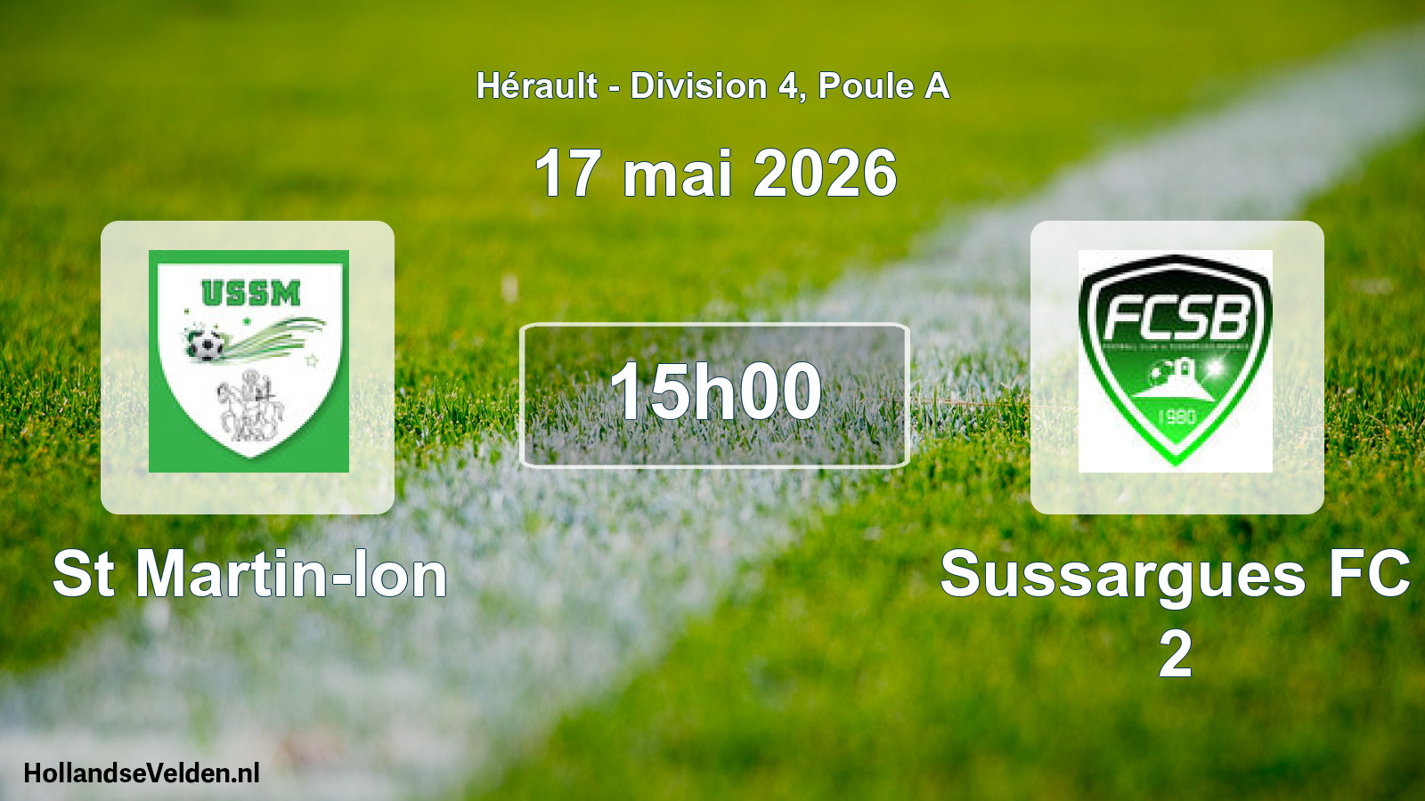 Match programmé: St Martin-lon - Sussargues FC 2 (17 mai 2026)