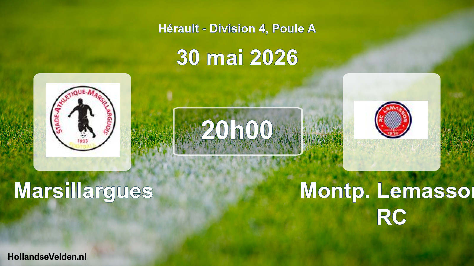 Match programmé: Marsillargues - Montp. Lemasson RC (30 mai 2026)
