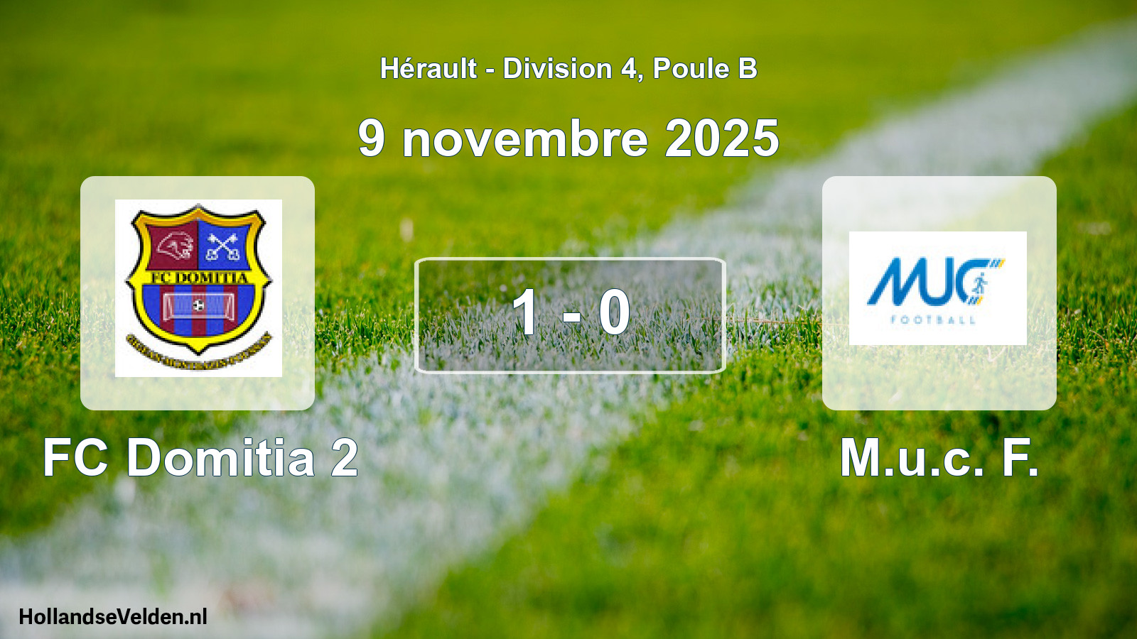 Match joué: FC Domitia 2 - M.u.c. F. 1 - 0 (9 novembre 2025)
