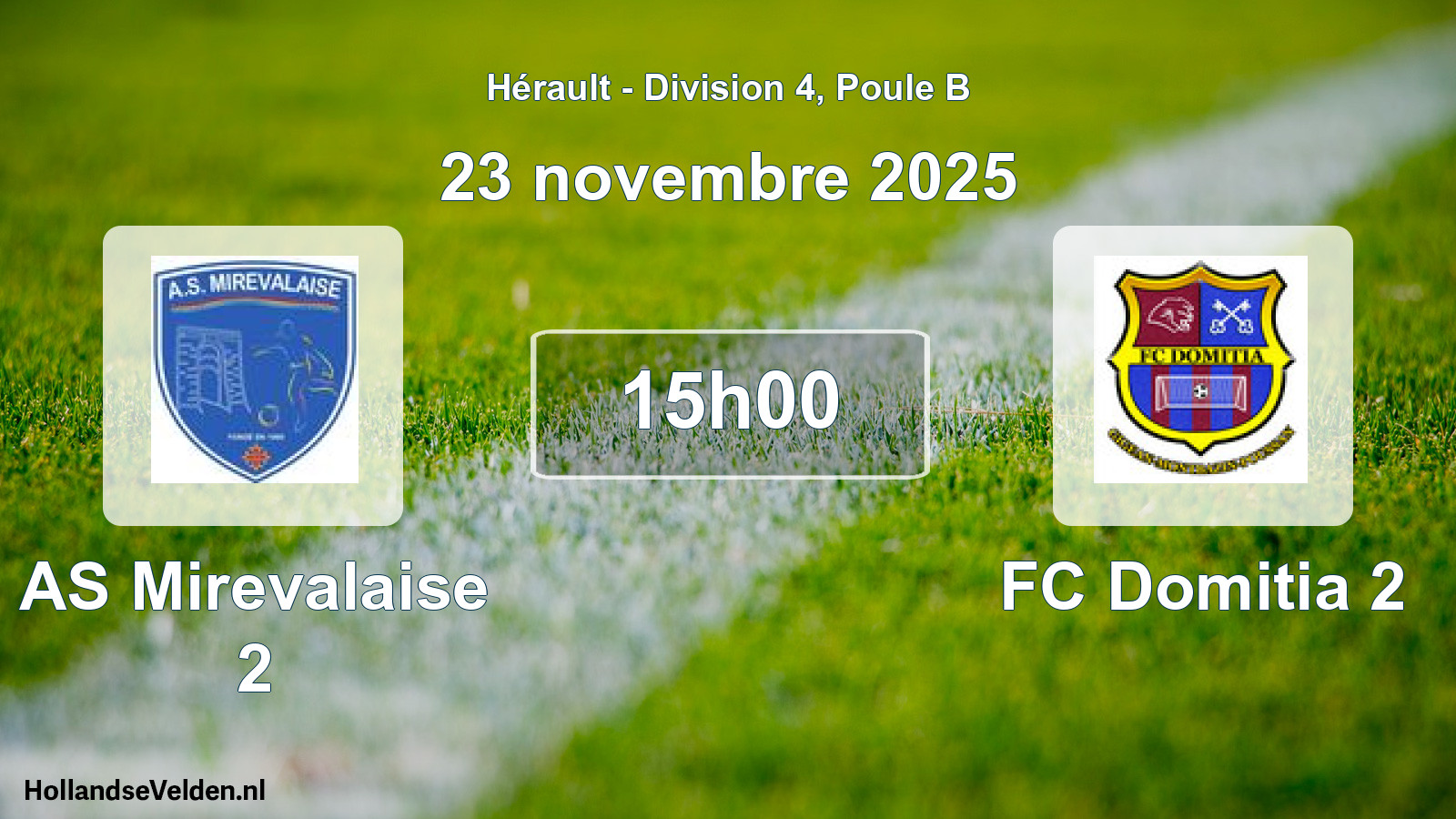 Scheduled Match: AS Mirevalaise 2 - FC Domitia 2 (23 November 2025)
