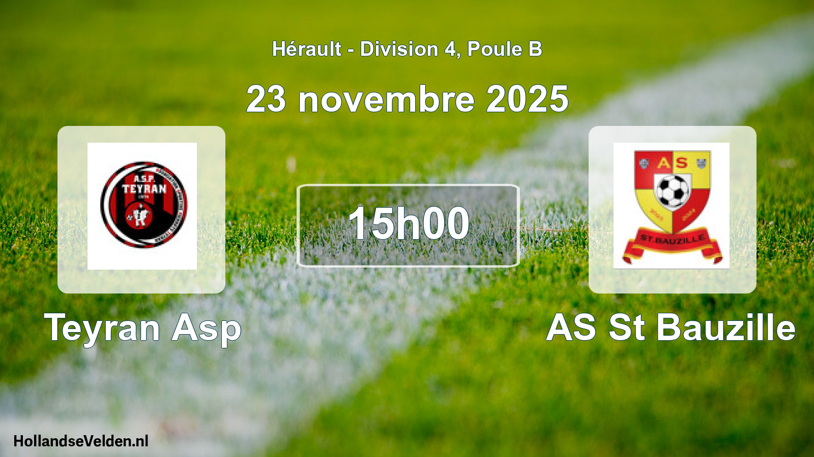 Match programmé: Teyran Asp - AS St Bauzille (23 novembre 2025)