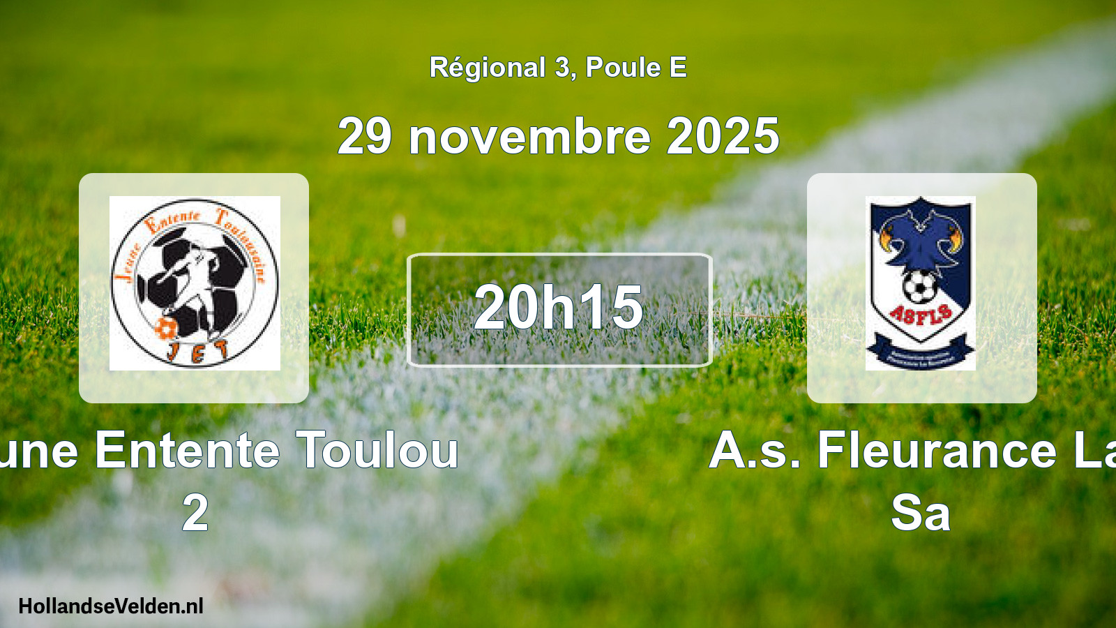 Scheduled Match: Jeune Entente Toulou 2 - A.s. Fleurance La Sa (29 November 2025)