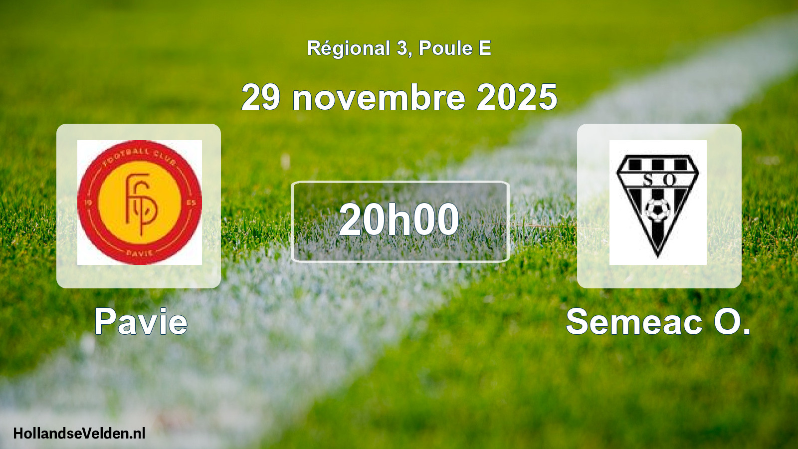 Geplande wedstrijd: Pavie - Semeac O. (29 november 2025)