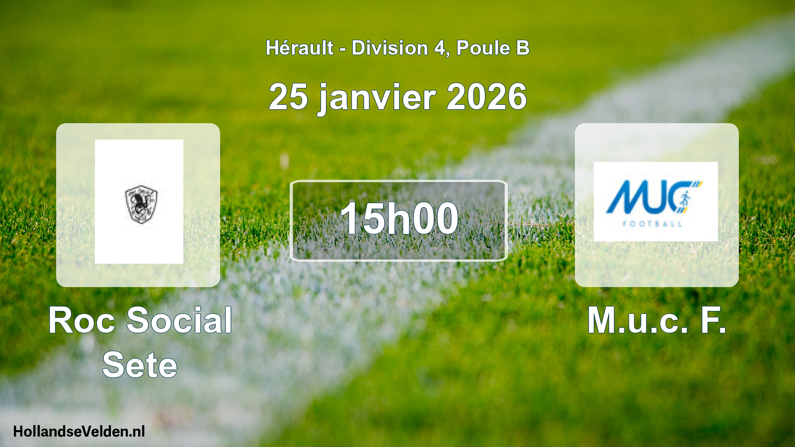 Match programmé: Roc Social Sete - M.u.c. F. (25 janvier 2026)