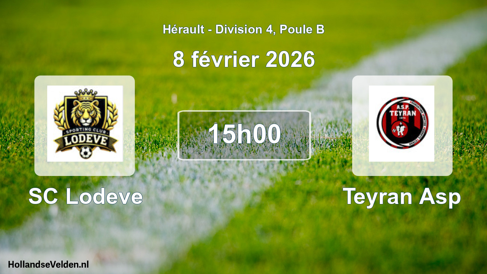 Match programmé: SC Lodeve - Teyran Asp (8 février 2026)
