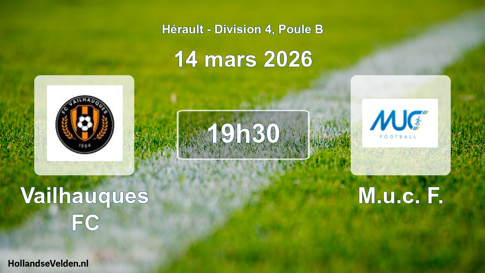 Match programmé: Vailhauques FC - M.u.c. F. (14 mars 2026)