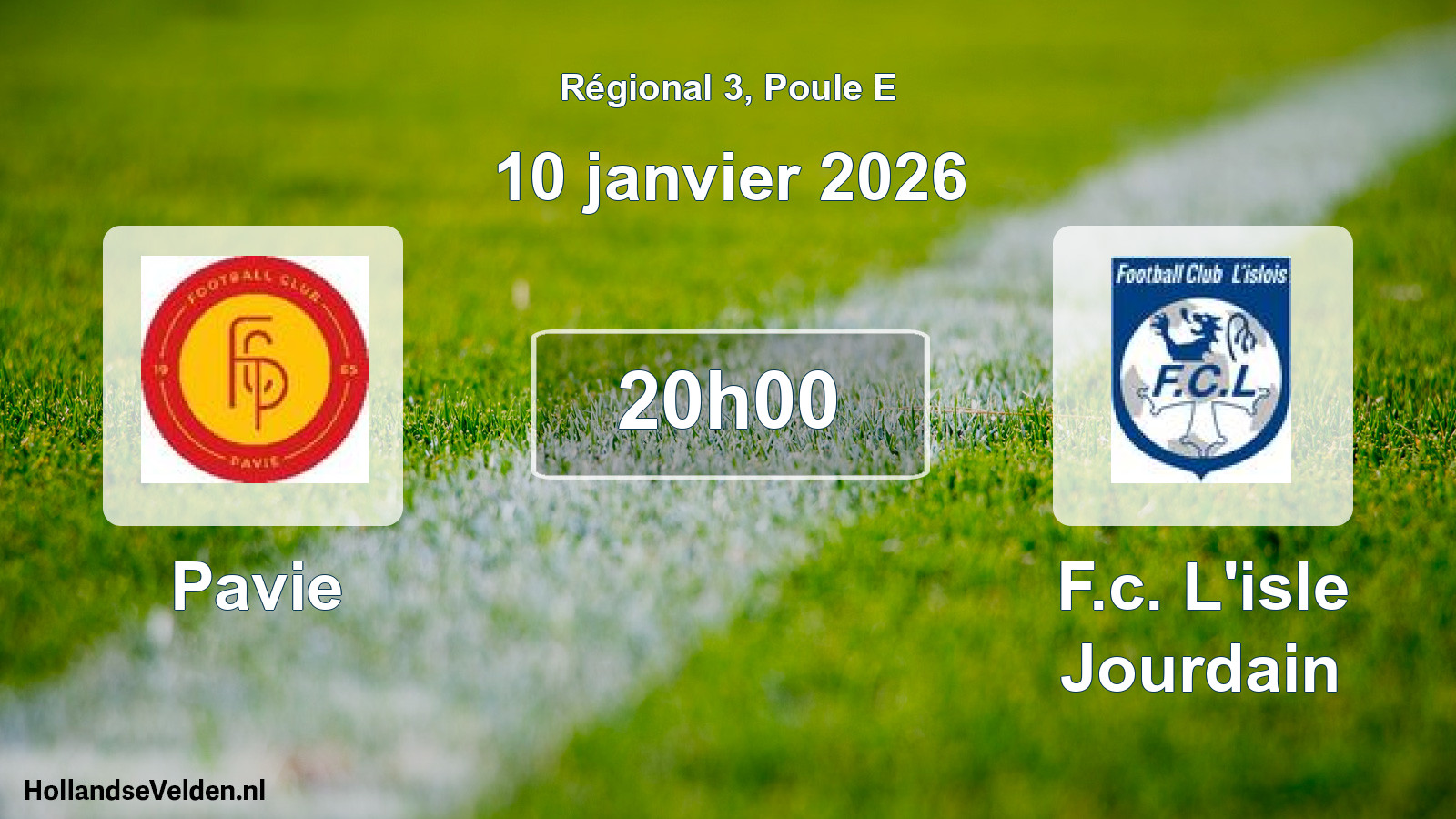 Geplande wedstrijd: Pavie - F.c. L'isle Jourdain (10 janvier 2026)