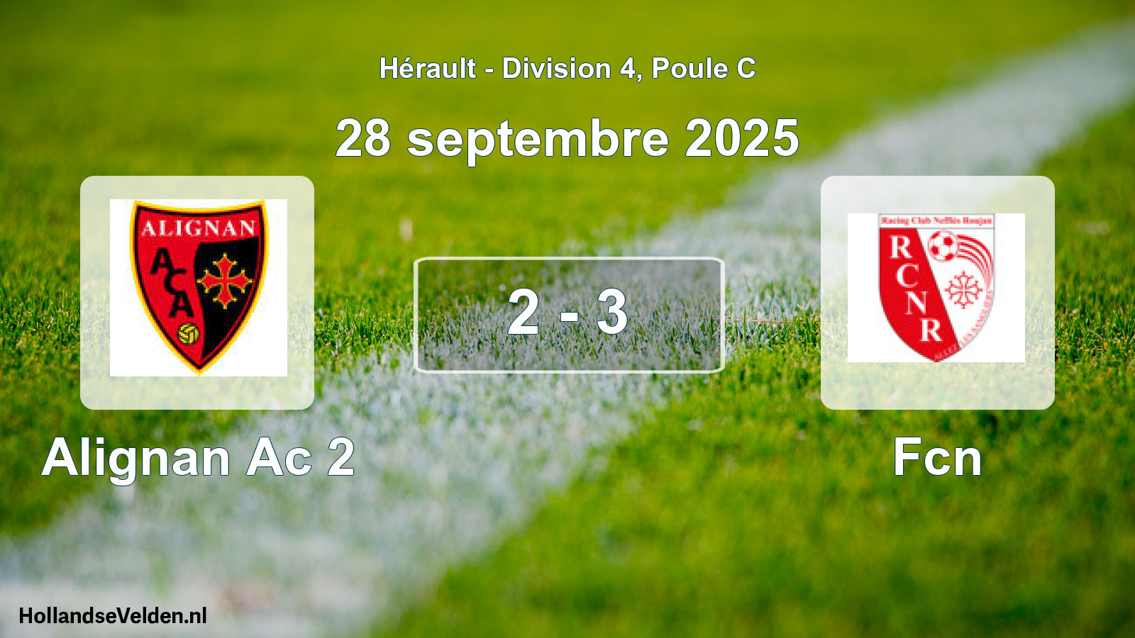 Total number of matches played: Alignan Ac 2 - Fcn 2 - 3 (28 September 2025)