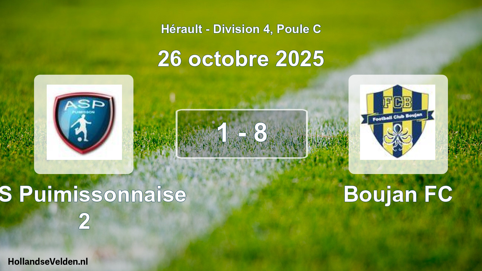 Total number of matches played: AS Puimissonnaise 2 - Boujan FC 1 - 8 (26 October 2025)