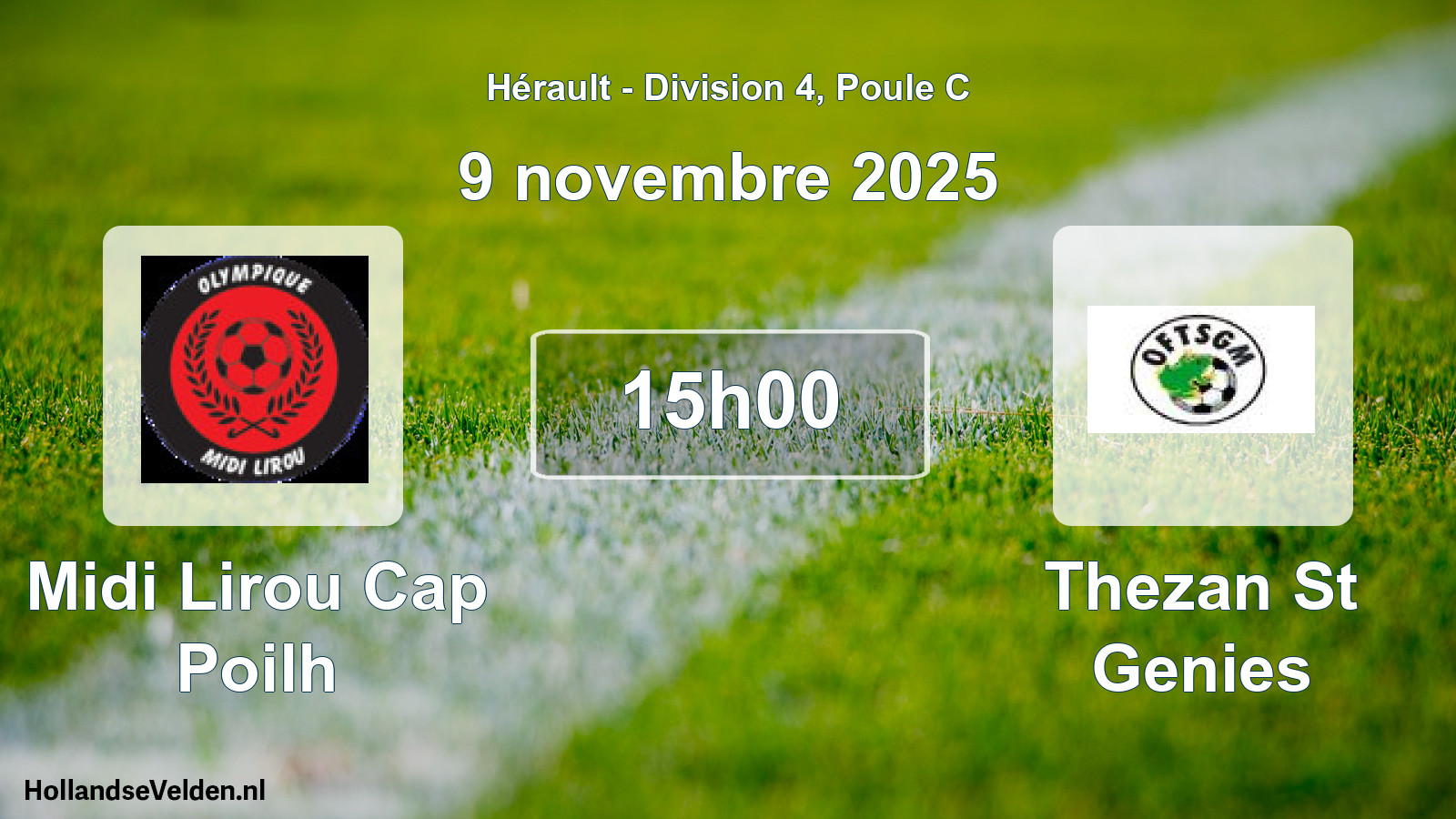 Match programmé: Midi Lirou Cap Poilh - Thezan St Genies (9 novembre 2025)