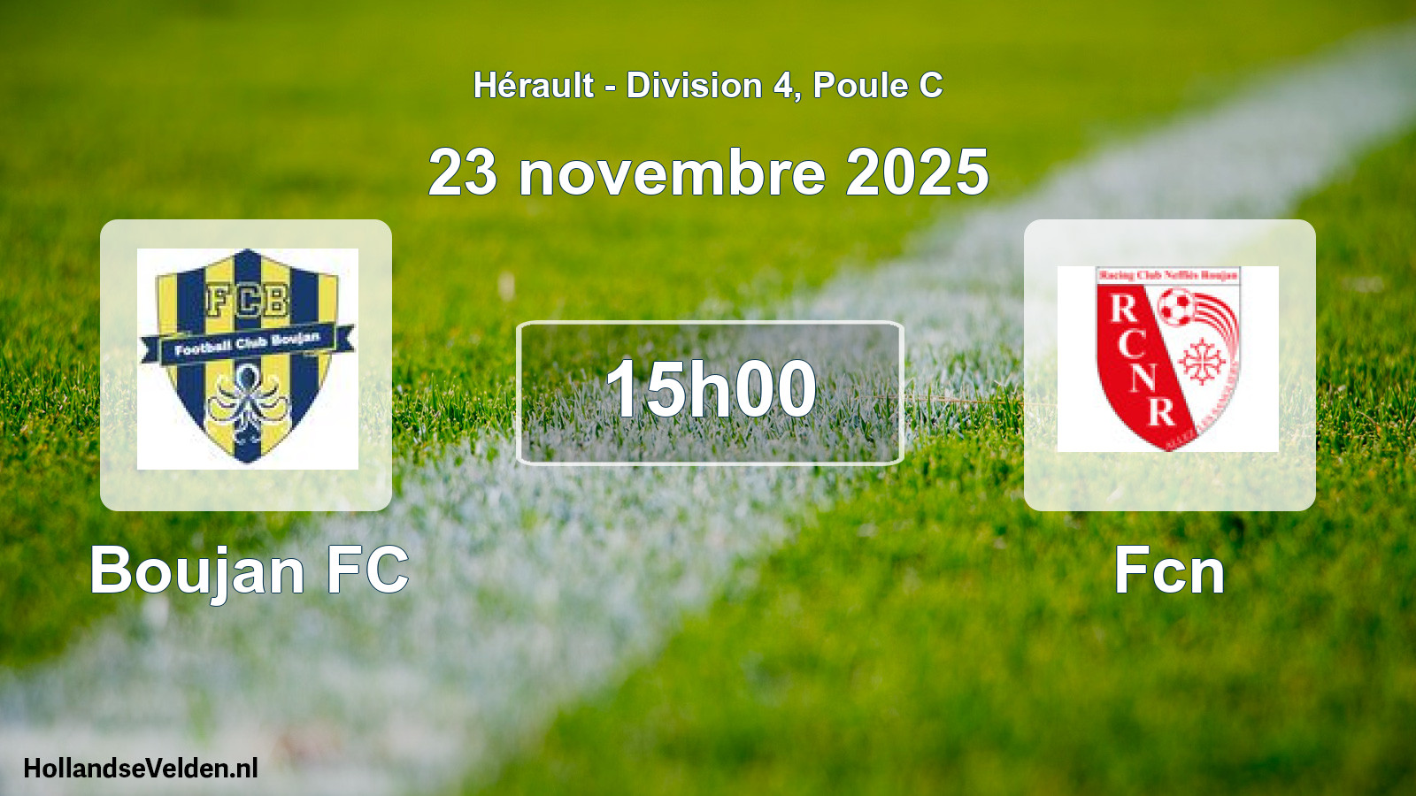 Match programmé: Boujan FC - Fcn (23 novembre 2025)