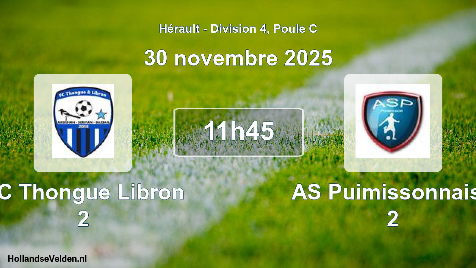 Scheduled Match: FC Thongue Libron 2 - AS Puimissonnaise 2 (30 November 2025)