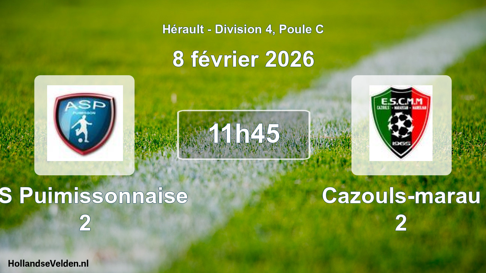 Scheduled Match: AS Puimissonnaise 2 - Cazouls-marau 2 (8 February 2026)