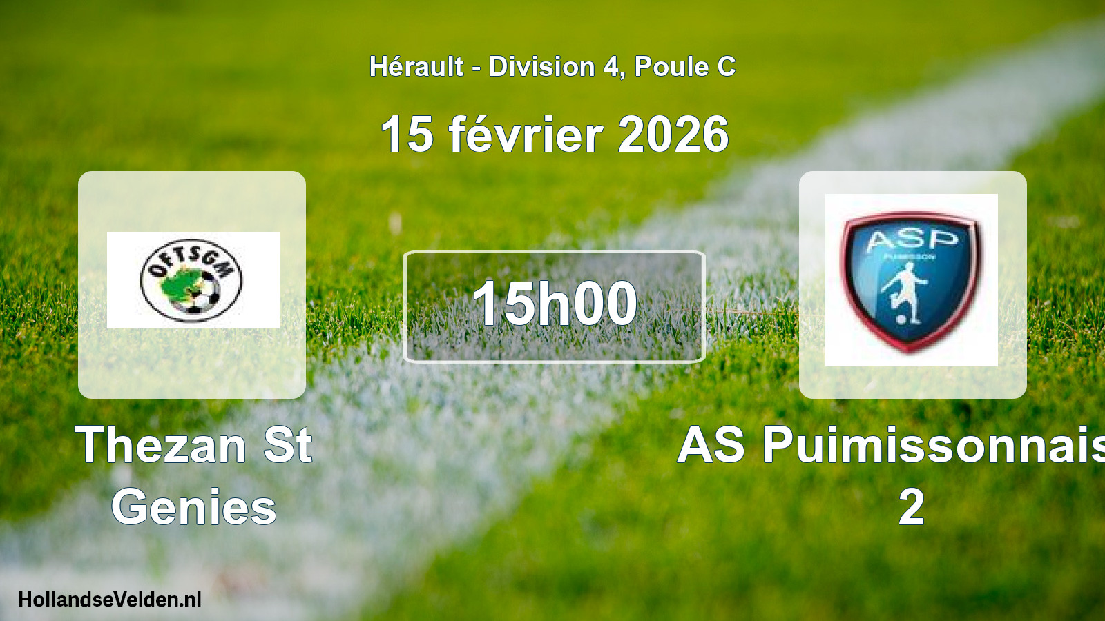 Scheduled Match: Thezan St Genies - AS Puimissonnaise 2 (15 February 2026)