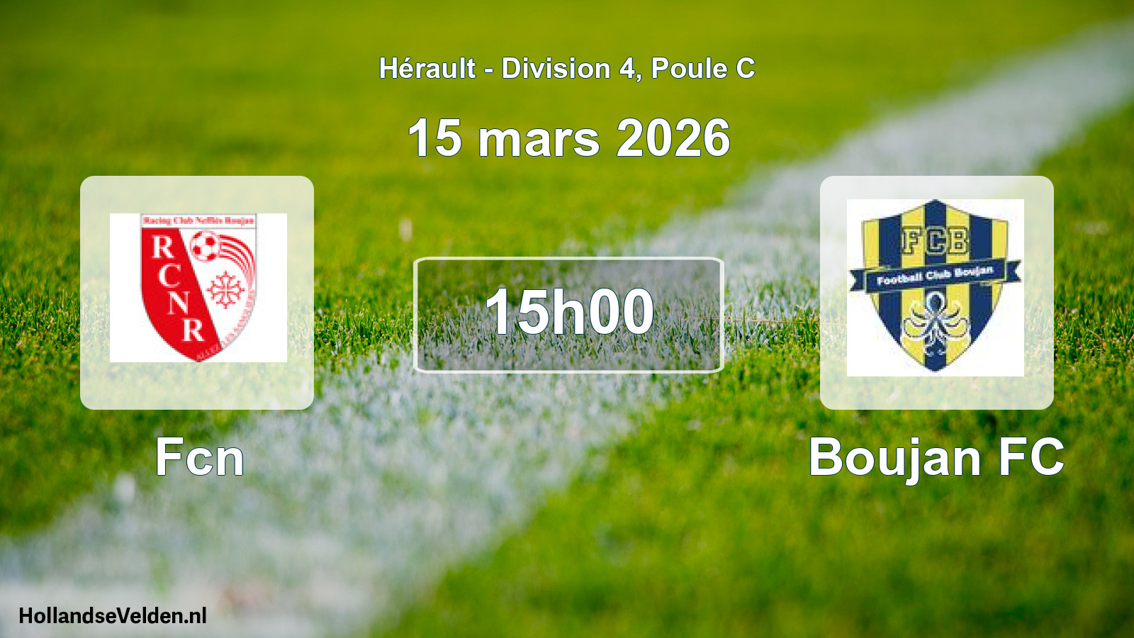 Match programmé: Fcn - Boujan FC (15 mars 2026)