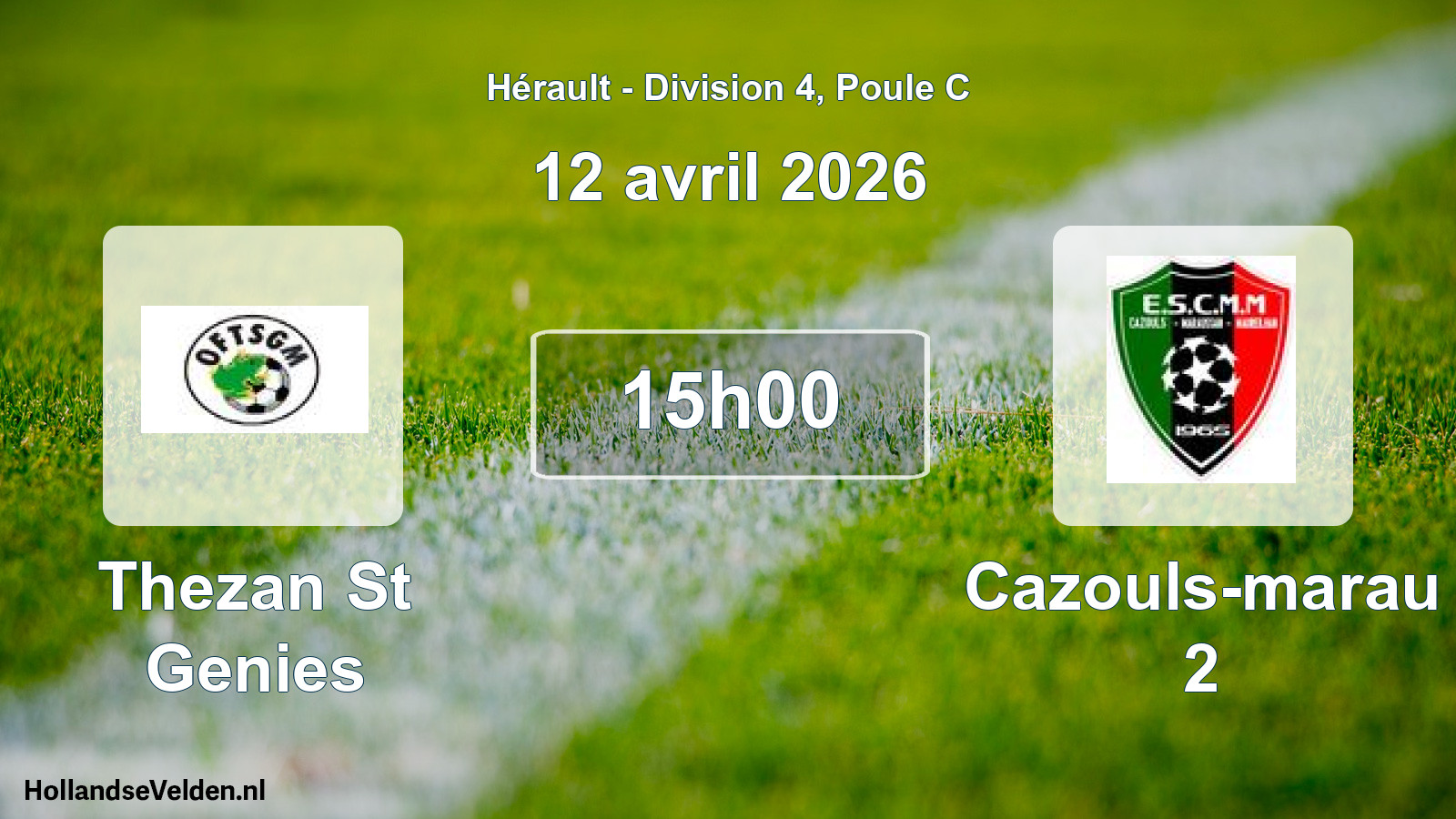 Match programmé: Thezan St Genies - Cazouls-marau 2 (12 avril 2026)