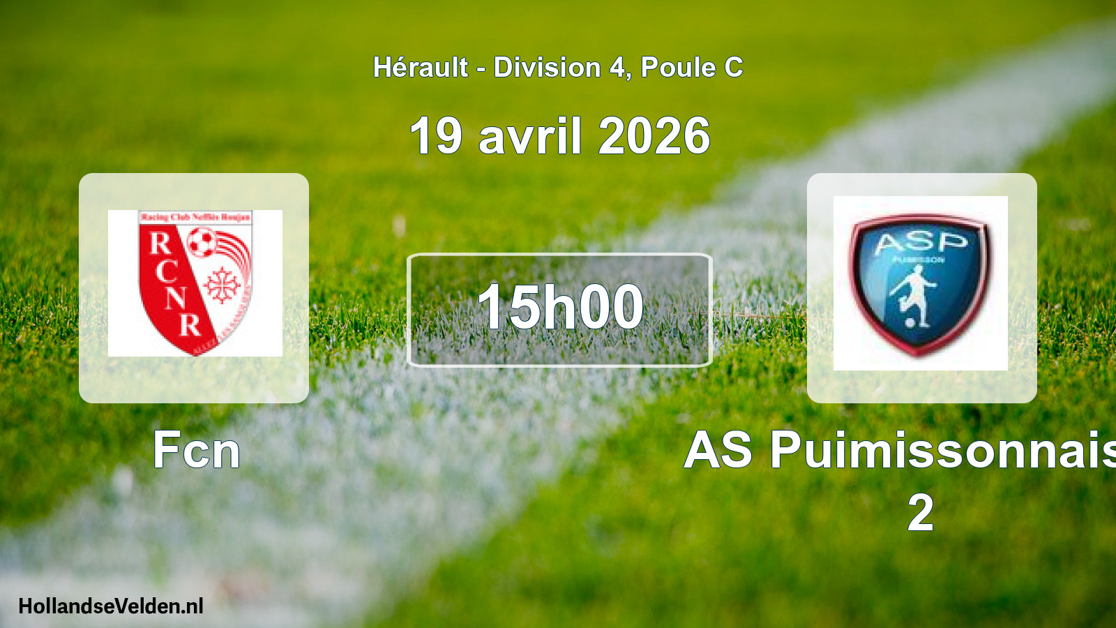 Geplande wedstrijd: Fcn - AS Puimissonnaise 2 (19 april 2026)