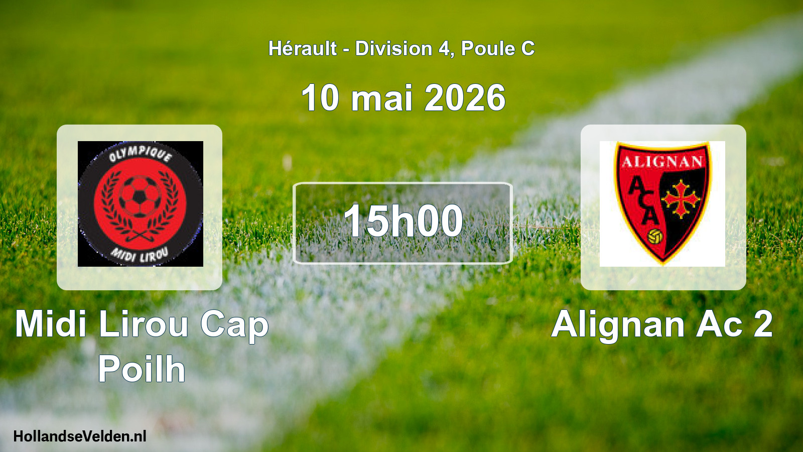 Match programmé: Midi Lirou Cap Poilh - Alignan Ac 2 (10 mai 2026)