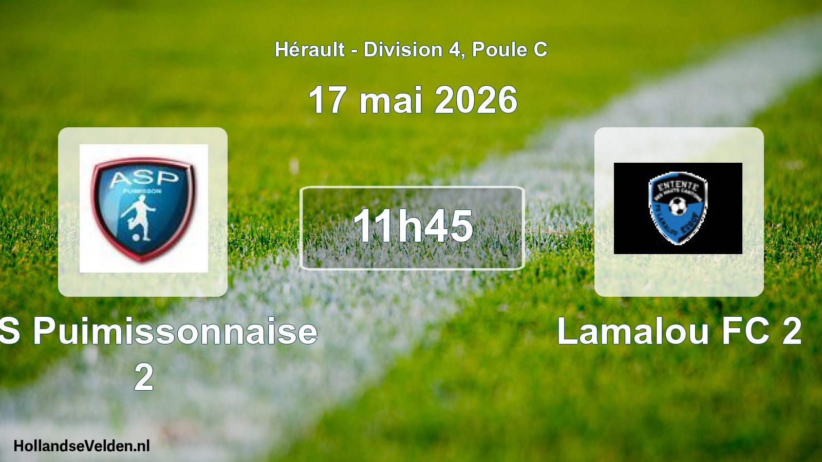 Geplande wedstrijd: AS Puimissonnaise 2 - Lamalou FC 2 (17 mei 2026)