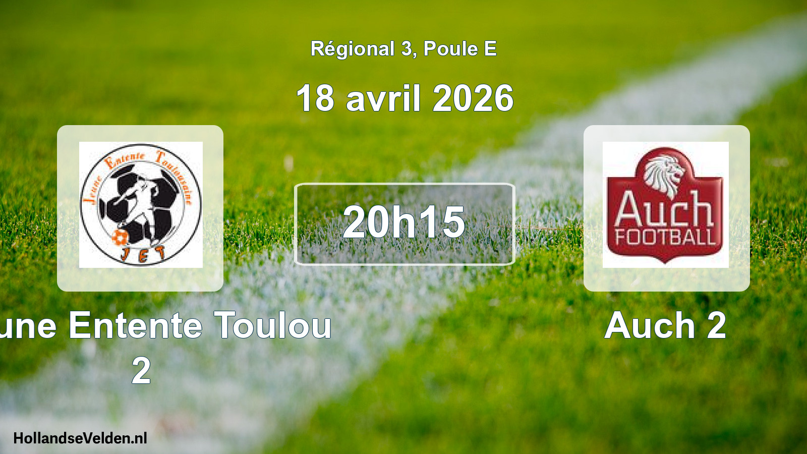 Geplande wedstrijd: Jeune Entente Toulou 2 - Auch 2 (18 april 2026)