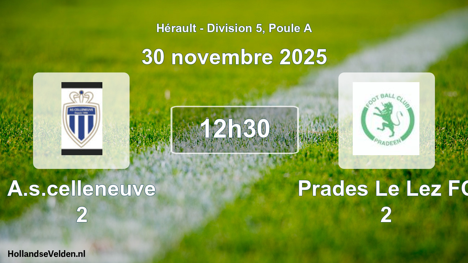 Scheduled Match: A.s.celleneuve 2 - Prades Le Lez FC 2 (30 November 2025)