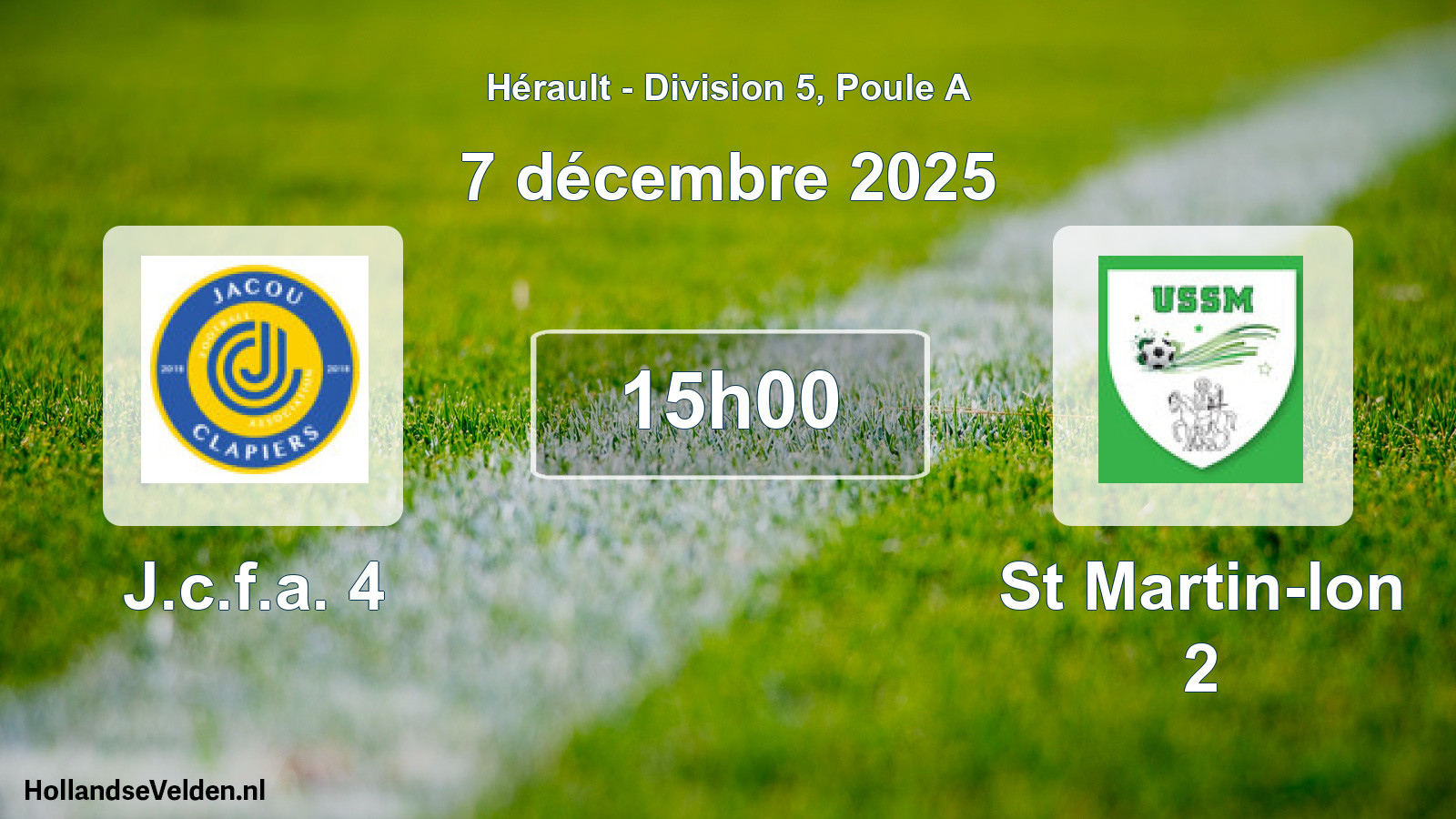 Geplande wedstrijd: J.c.f.a. 4 - St Martin-lon 2 (7 december 2025)