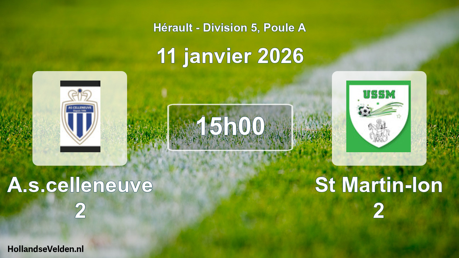 Scheduled Match: A.s.celleneuve 2 - St Martin-lon 2 (11 January 2026)