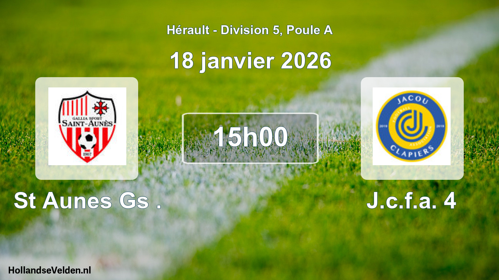Scheduled Match: St Aunes Gs . - J.c.f.a. 4 (18 January 2026)